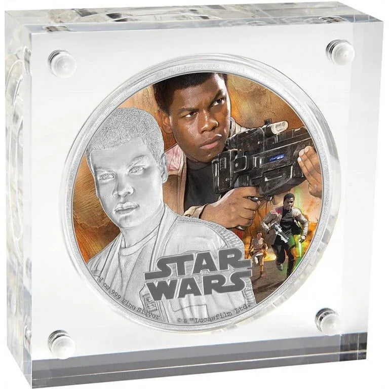 2016 Niue $2 Star Wars The Force Awakens FINN 1oz Fine Silver Coloured Coin - NumisFind