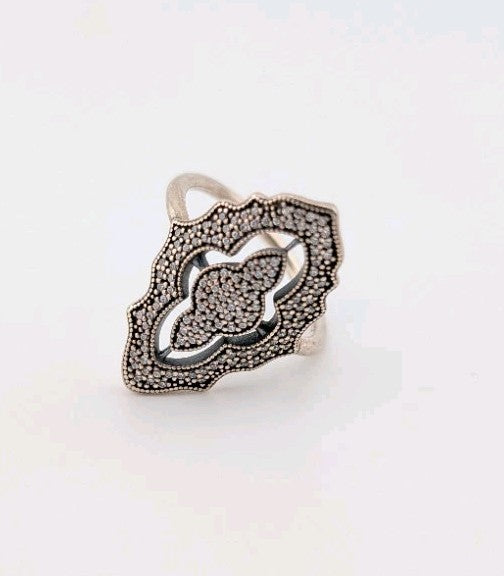 Pandora Sterling Silver Clear Sparkling Lace CZ Ring Size 7 1/20