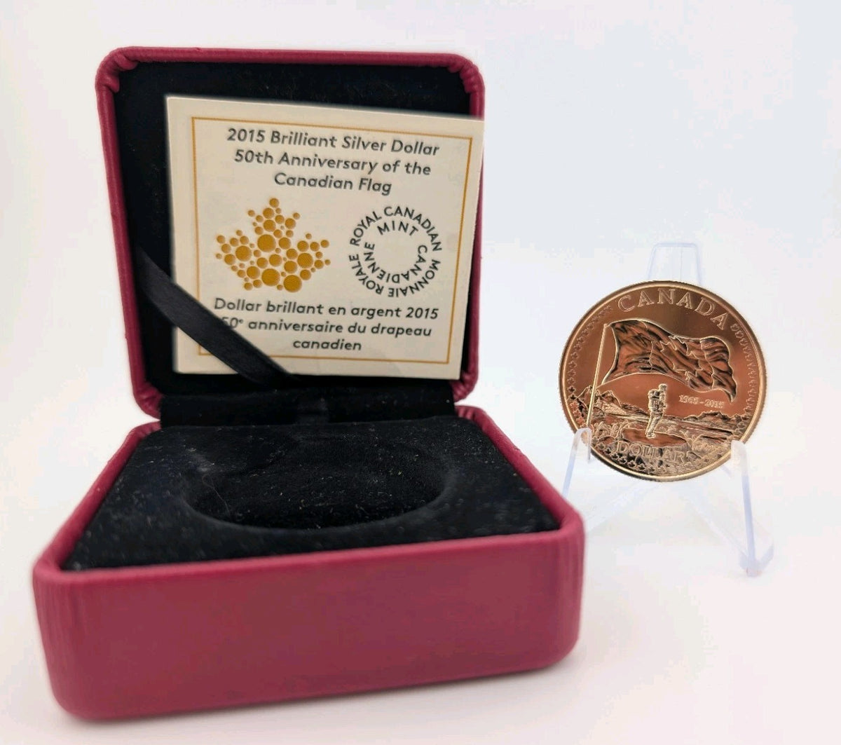 2015 Canada Silver Dollar - 50th Anniversary of the Canadian Flag Brilliant0
