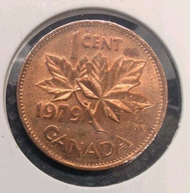 1979 Canada 1 Cent Penny Double Date Error Coin Strong Doubling - Mint State0