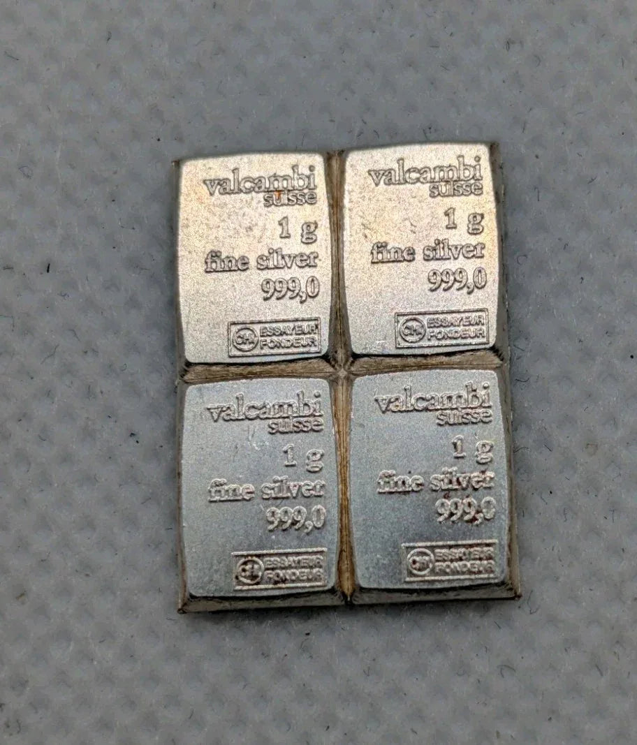 4 x 1 Gram .999 Fine Silver Bar - Valcambi Suisse CombiBar piece - UNC - NumisFind