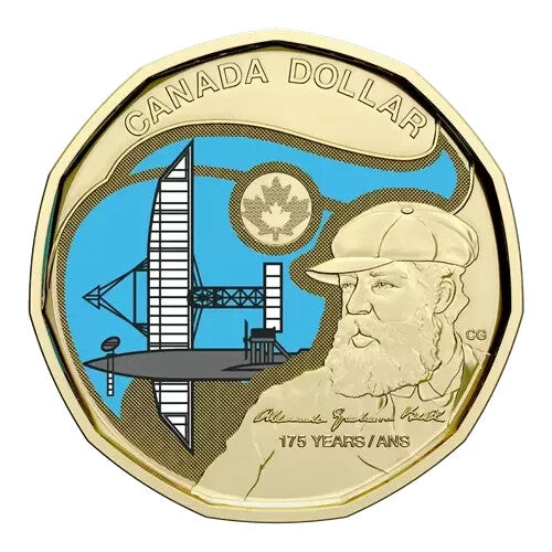 Canada 2022 Alexander Graham Bell BU UNC Coloured Loonie!!0