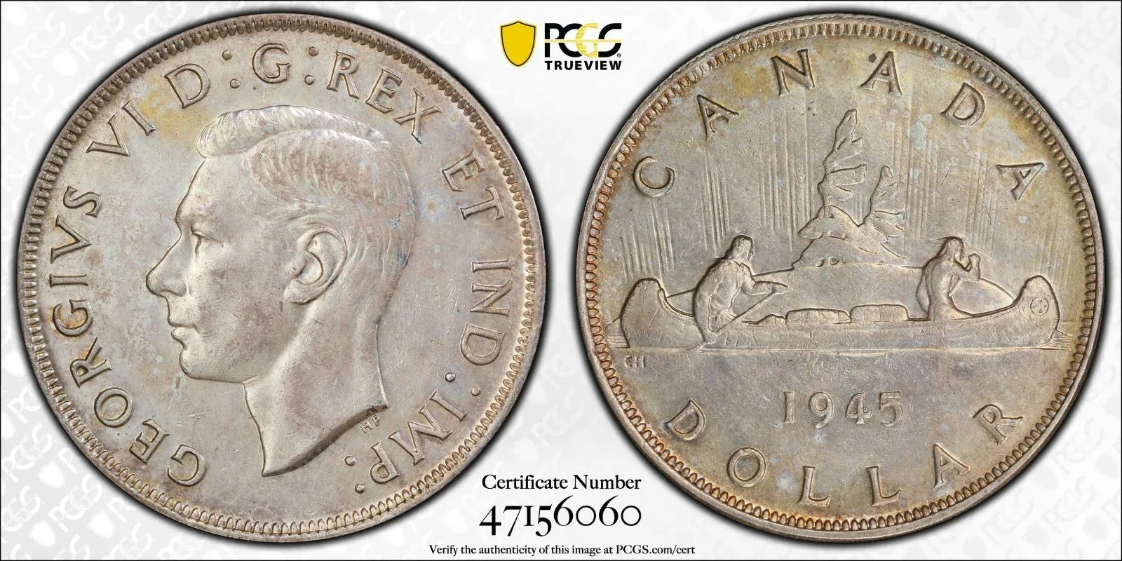 Canada 1945 & 46 $1 Silver Dollar Coin - PCGS AU Details Cleaned - HARD TO FIND! - NumisFind