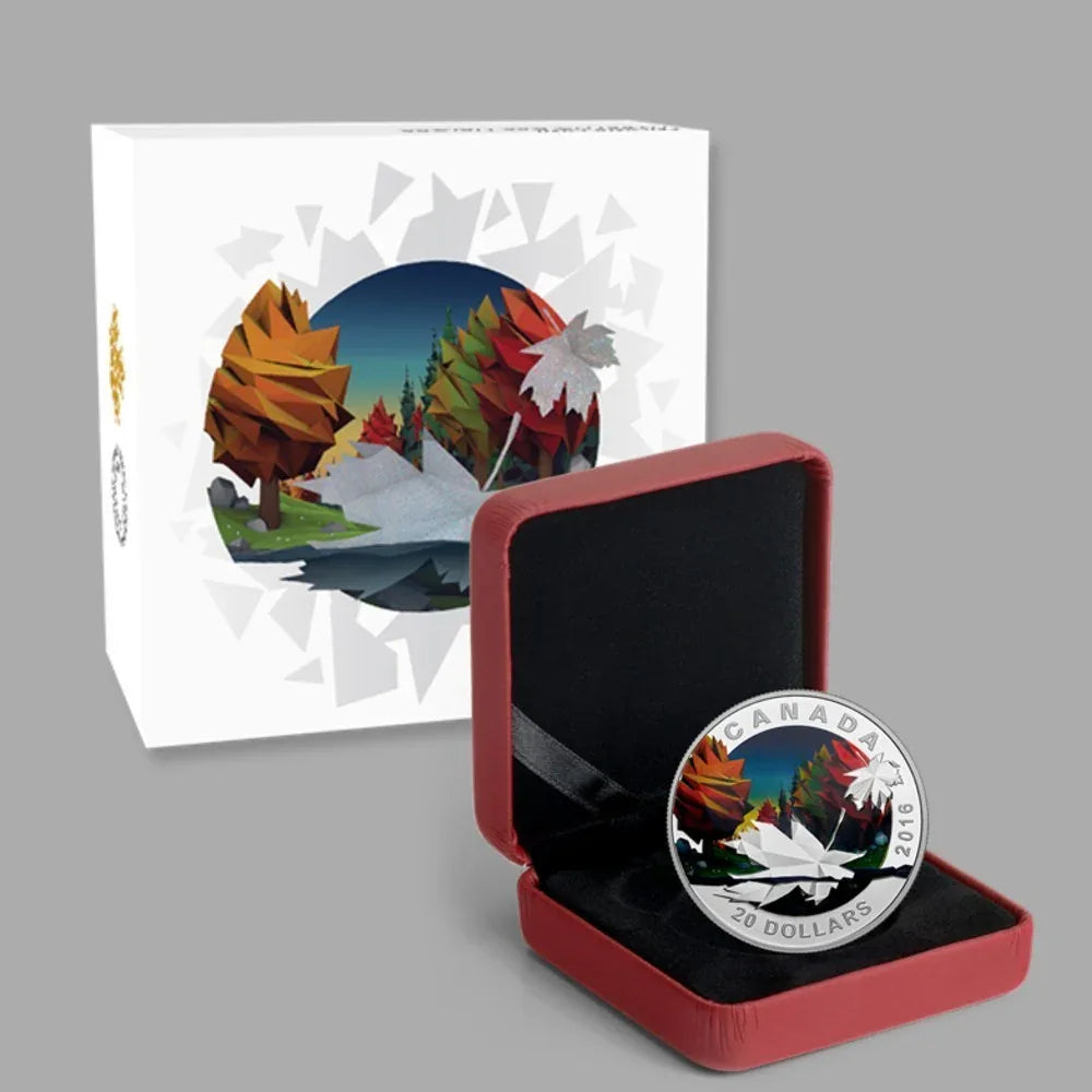 2016 $20 Fine Silver Coin - Geometry In Art - The Maple Leaf - NumisFind