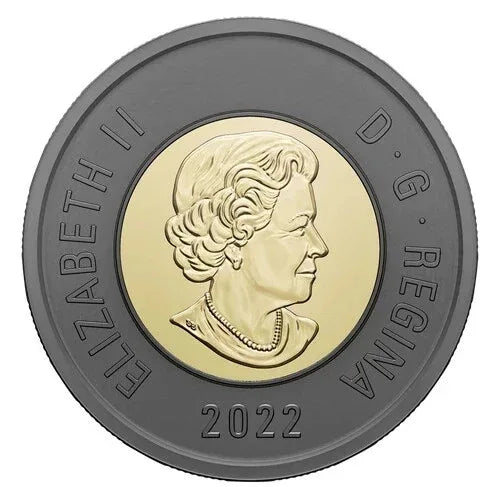 2022 QUEEN ELIZABETH II - $2 Black Ring toonie Canada Coin - 1 Special Wrap Roll - NumisFind