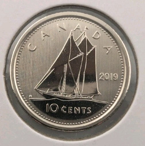  Canada SPECIMEN FROSTED FINISH 10 cents Dime coin, Caribou, Mint UNC, 20190