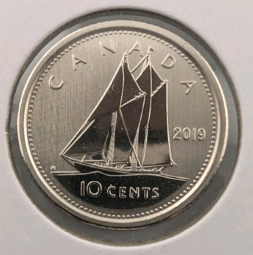  Canada SPECIMEN FROSTED FINISH 10 cents Dime coin, Caribou, Mint UNC, 20190