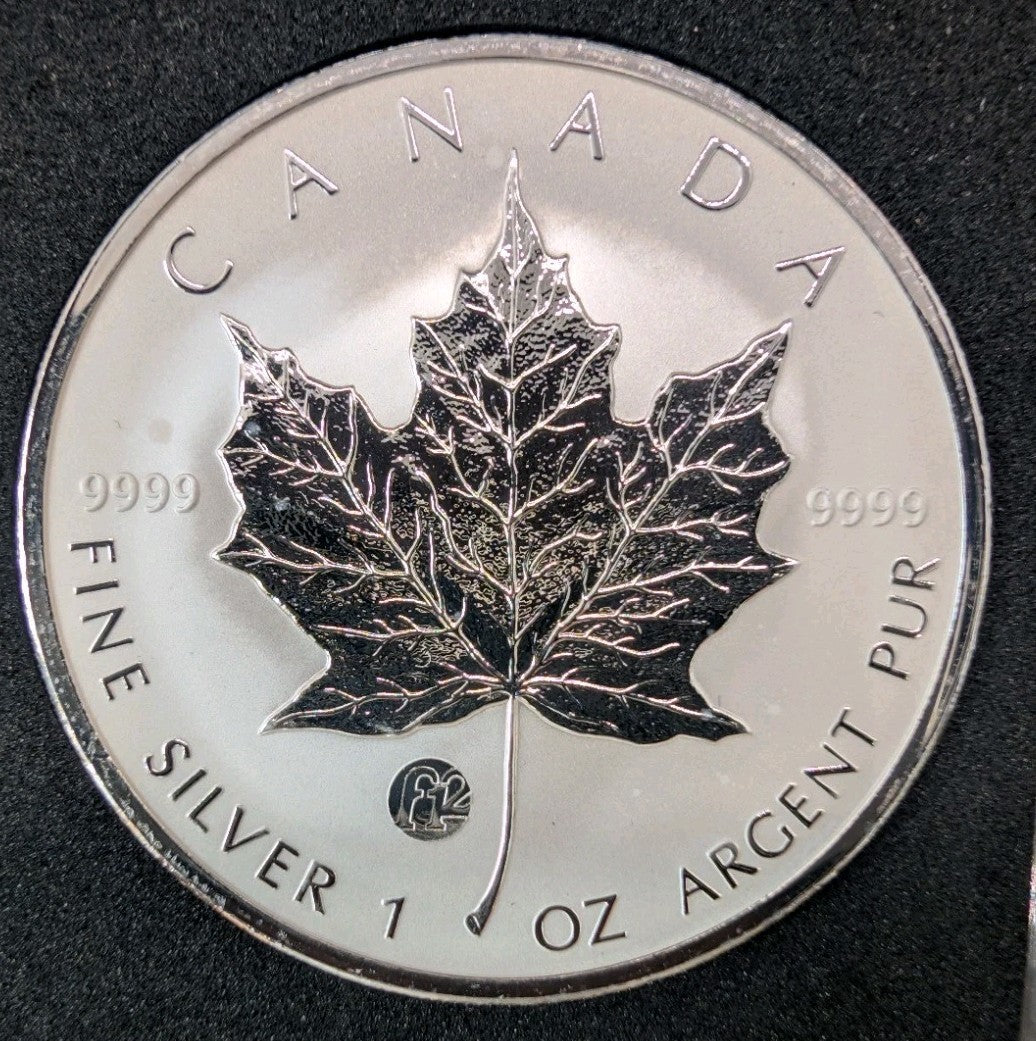 RARE 1 oz Silver Maple Leaf 2008 Fabulous 12 Privy Mark F12 CANADA 5$0