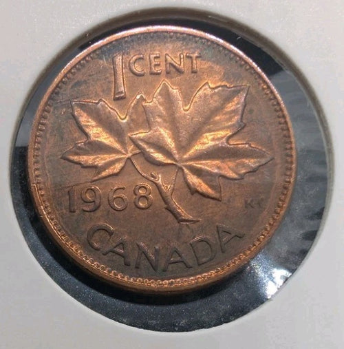1968 Canada Copper Penny 1 Cent Coin0
