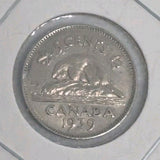 Canada 1939 5 Cent Coin Nickel Circulated0