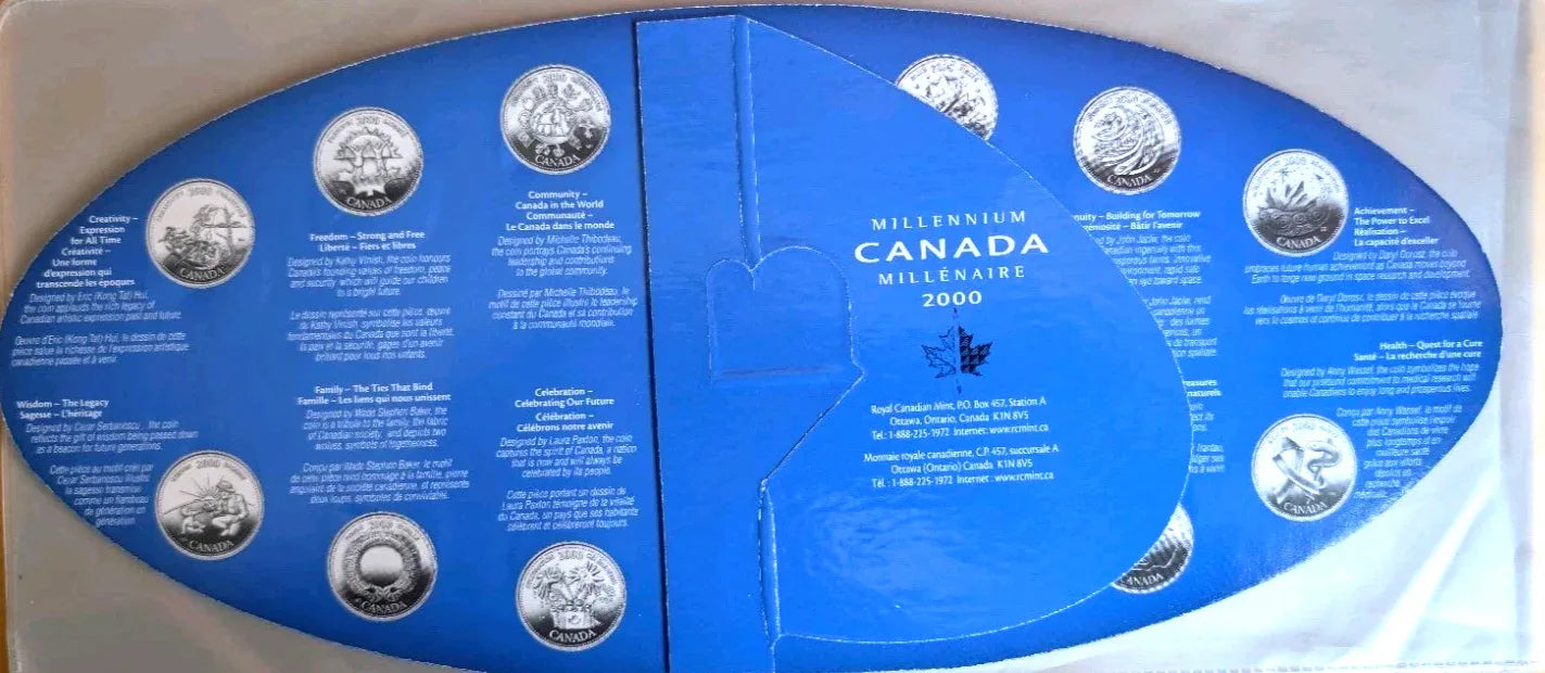 FIRST SERIES of the 2000 Canada MILLENIUM 25-Cents SETS -- 13 COIN Collection - NumisFind