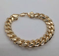 Men's 18k Gold Plated Curb Cuban Chain Link Bracelet - NumisFind
