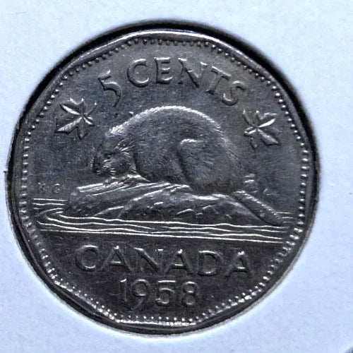 1958 Canada 5 Cent George VI Canadian Nickel Coin Five Cents - NumisFind
