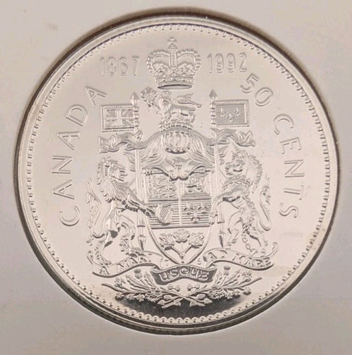 BU UNC Canada 1867-1992 50 cent 50c half dollar coin from mint roll0