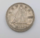 1940 Canada 10c Silver coin Dime - 2g of pure silver0