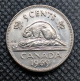 1969 Canada 5 Cent George VI Canadian  Nickel Coin Five Cents0