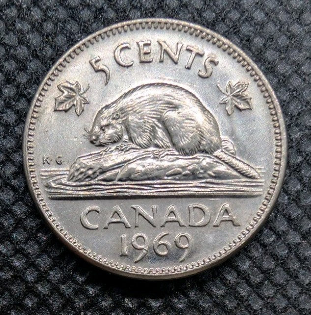 1969 Canada 5 Cent George VI Canadian  Nickel Coin Five Cents0