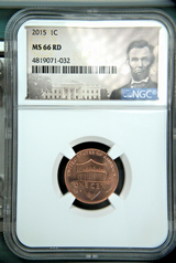 2015 Lincoln SHIELD Cent 1c NGC MS 66 RD Lincoln Portrait Label0