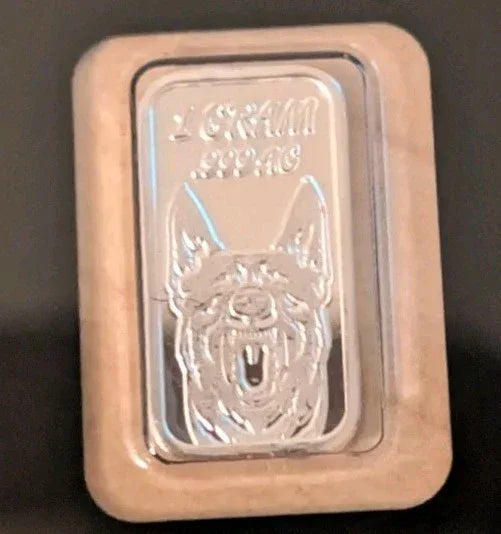 Serialized 1 Gram Silver Bar in Assay Silver Shepherd Bullion Dog Lovers - NumisFind