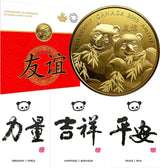 2019 - Golden Gift of Friendship - Pandas $8 Pure Silver Gold Plated Canada Coin - NumisFind