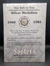 1985 Silver Medallion 1/4 Gram Pure Recovered From Film, SOOTERS - NumisFind