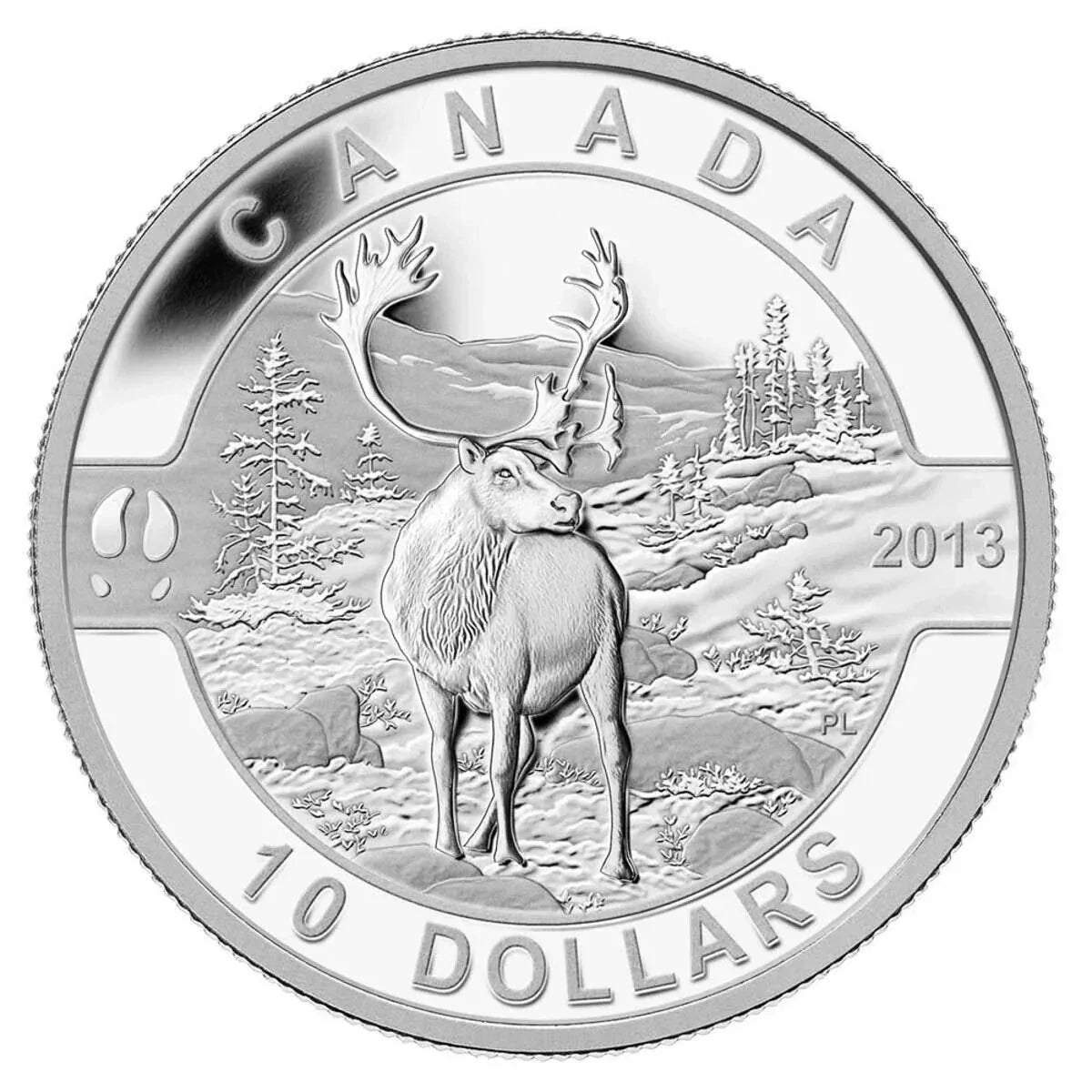 2013 The Caribou O Canada Series $10 Pure Silver Matte Proof - Coin only - NumisFind