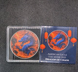 2025 $1 ASE American Silver Eagle Lunar Dragon Chaos 1oz Coin w COA  Mint:2500