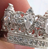 Sterling Silver Crown Shaped Cubic Zircon CZ  Ring Size 72