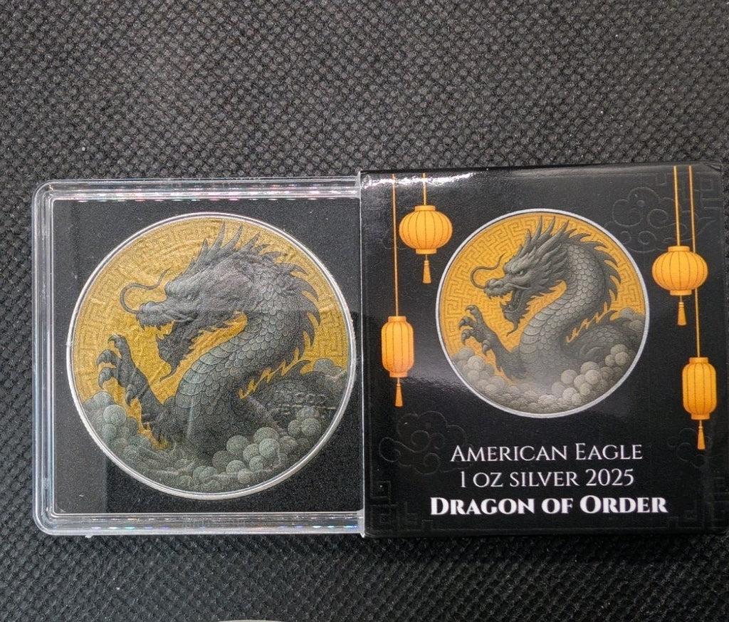 2025 $1 ASE American Silver Eagle Lunar Dragon Order 1oz Coin w COA  Mint:2500