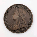 Great Britain 1896 One 1 Penny VF / XF Condition Coin Queen Victoria KM#7901