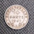 1941 Silver NFLD Dime 10c Coin - EF0
