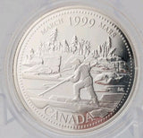 Coin Only 1999 25c March The Log Drive Millennium Proof Sterling Silver Coin0
