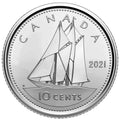  2021 Canada 10 cents Bluenose Schooner SINGLE DATED Classic coin, 20210