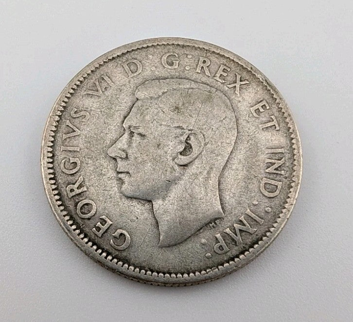 Canada 1946 25 Cents 25c Canadian Caribou Quarter Coin - 80% Silver - ASW .150oz1
