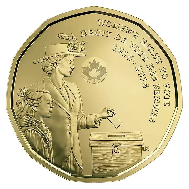 2016 Canada Women's Right to Vote 100th Anniversary $1 Commemorative Coin0