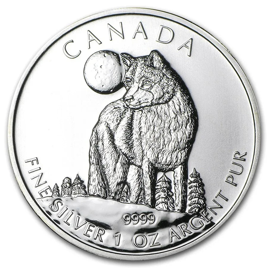 2011 Canada $5 Dollar 1oz .9999 Silver BU Wolf Wildlife Series Coin - NumisFind