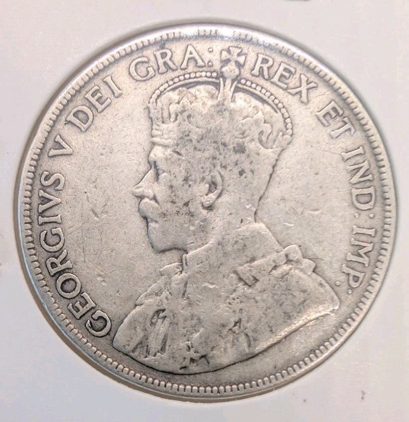 1911 Newfoundland 50 Cents Silver Coin VG8 - George V - Half Dollar Canada Terre1