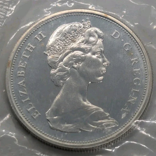 1966 Canadian 50 Cents .800 Silver Half Dollar Queen Elizabeth II BU - NumisFind