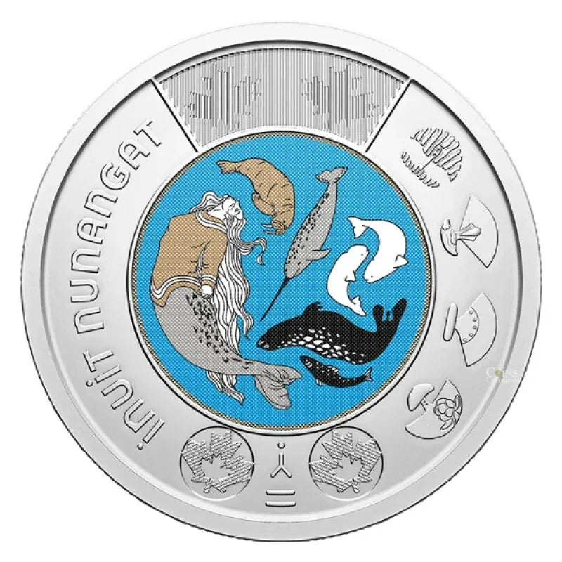 Canada 2024 Inuit Nunangat Non and Coloured BU UNC Toonies from a Roll!! - NumisFind