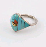 Vintage Sterling Silver SOUTHWEST Navajo Turquoise Ring Size 81
