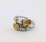 Karis Silver Ring Climbing Rose Gold Details Size 10.50