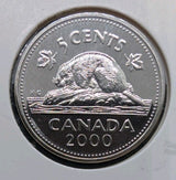 Canada 2000w Prooflike Loonie 5 cent Nickel Coin Winnipeg W Mint Mark 20000