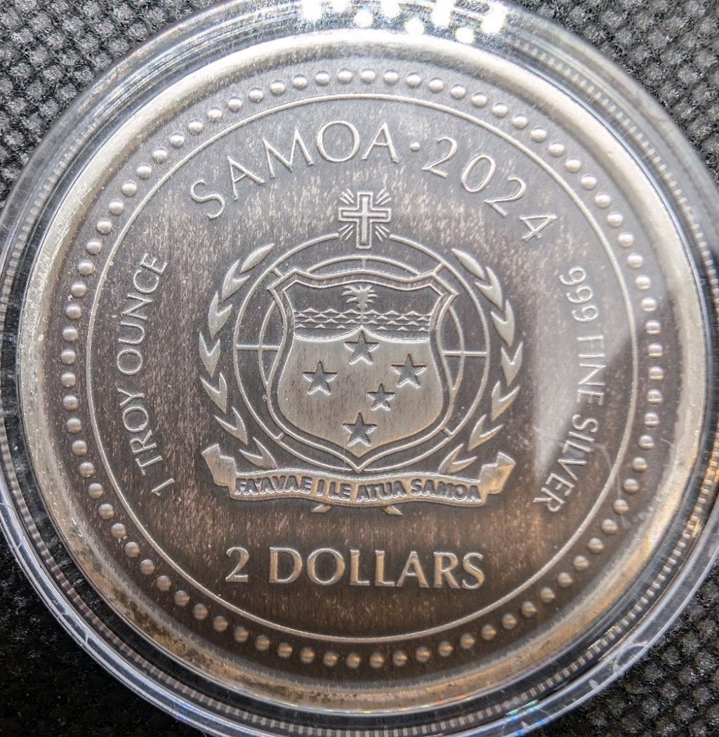 2024 - Samoa Seahorse - Scottsdale Mint 1 oz .999 Fine Silver Coin PROOF LIKE1