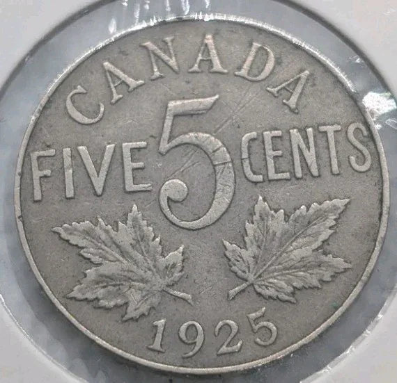 KEY DATE ! - Canada Nickel 5 Cents 1925 - F-15 - NumisFind