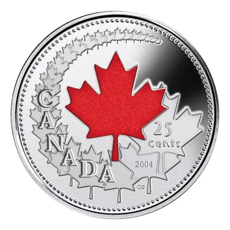 2004 Canada Celebration! 25 Cent Colourized "P" Mark Coin UNC & Sealed1