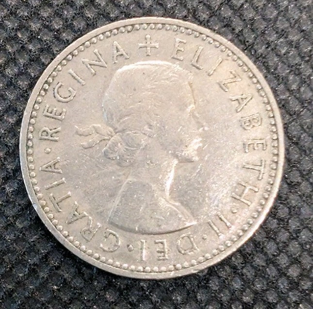 1956 UK GB GREAT BRITAIN ONE SHILLING COIN - ENGLISH CREST -1