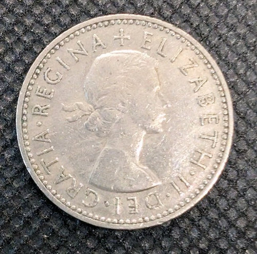 1956 UK GB GREAT BRITAIN ONE SHILLING COIN - ENGLISH CREST -1