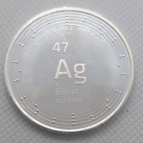 1 oz 999 Silver Round By Elemental Mint - US Refinery - 47 Ag Silver 107.86821