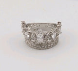 Sterling Silver Crown Shaped Cubic Zircon CZ  Ring Size 70
