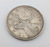 Canada 1953 25 Cents 25c Canadian Caribou Quarter Coin - 80% Silver - ASW .150oz0